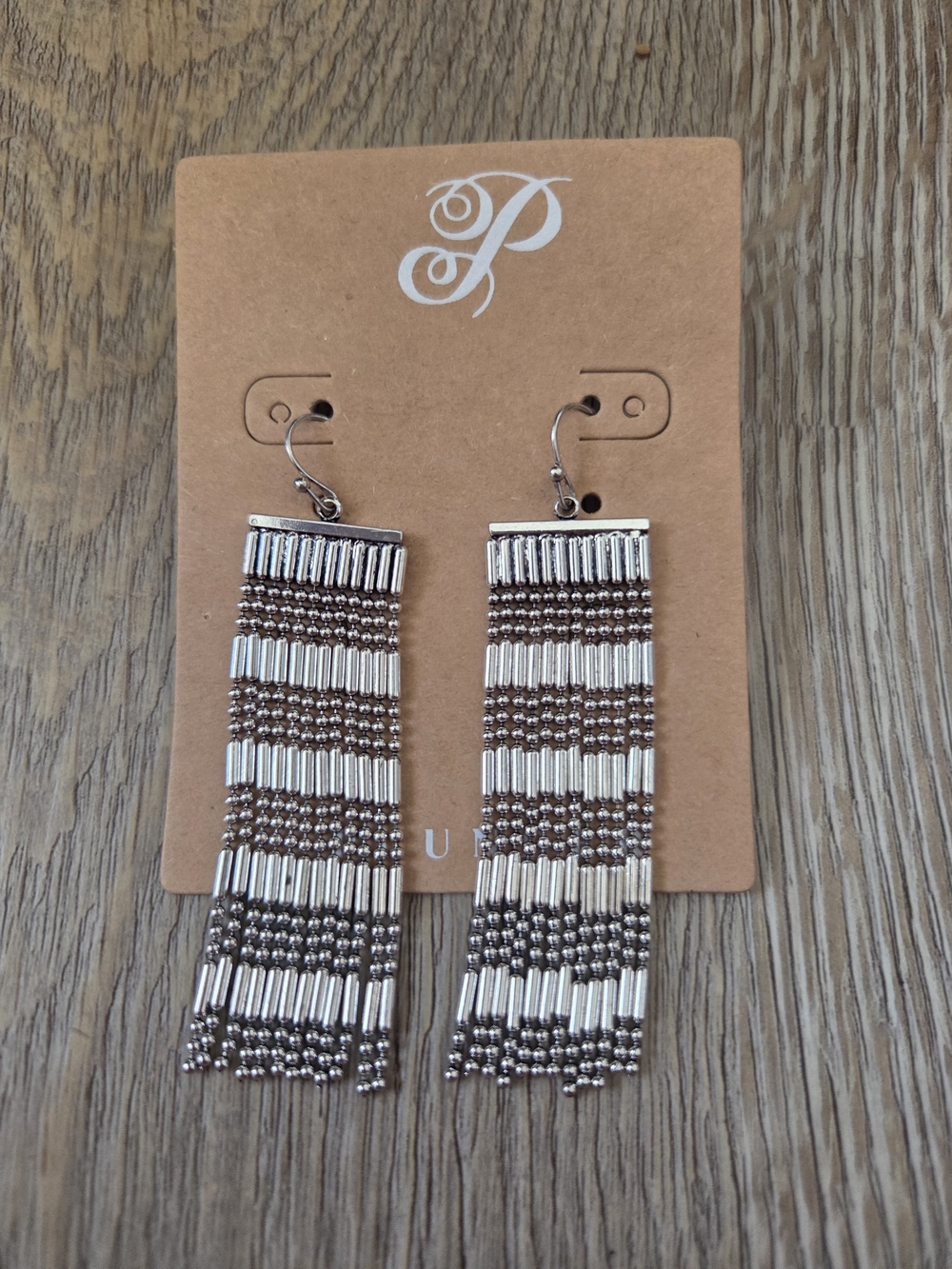 Plunder Trend Silver Beaded Fringe Earrings